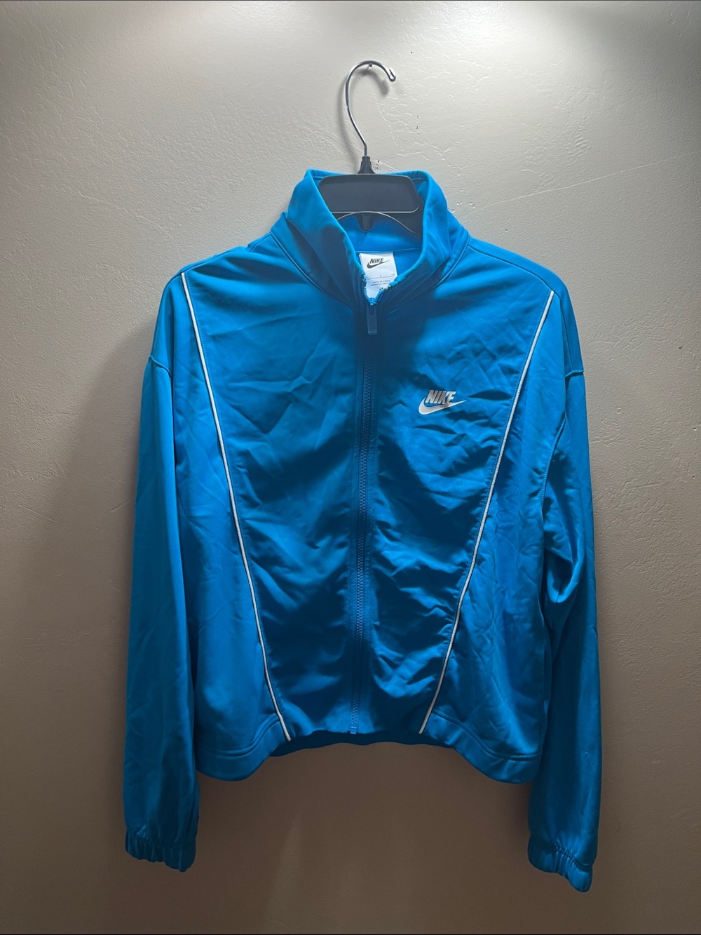 Nike Women’s Teal Blue Zip-Up Varsity Jacket with matching pants